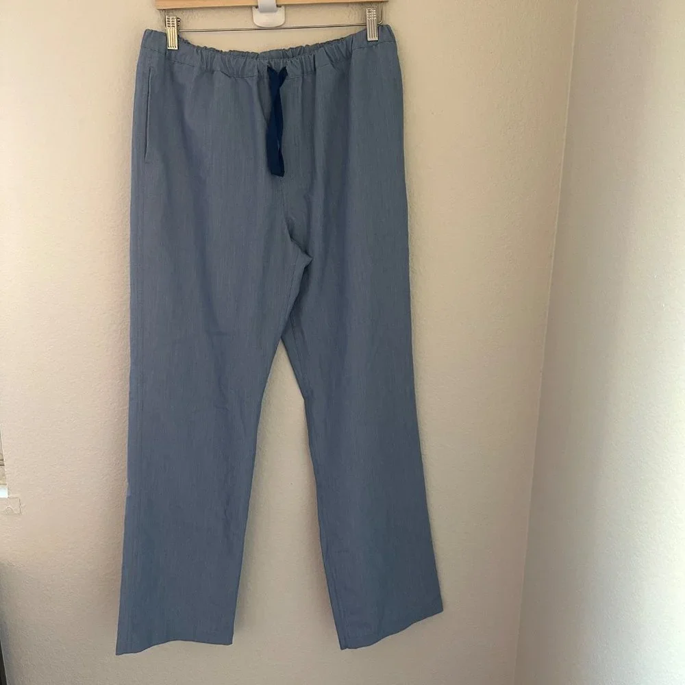FIGS Technical Collection Bottom Scrubs In Blue Color Straight Leg Sz L